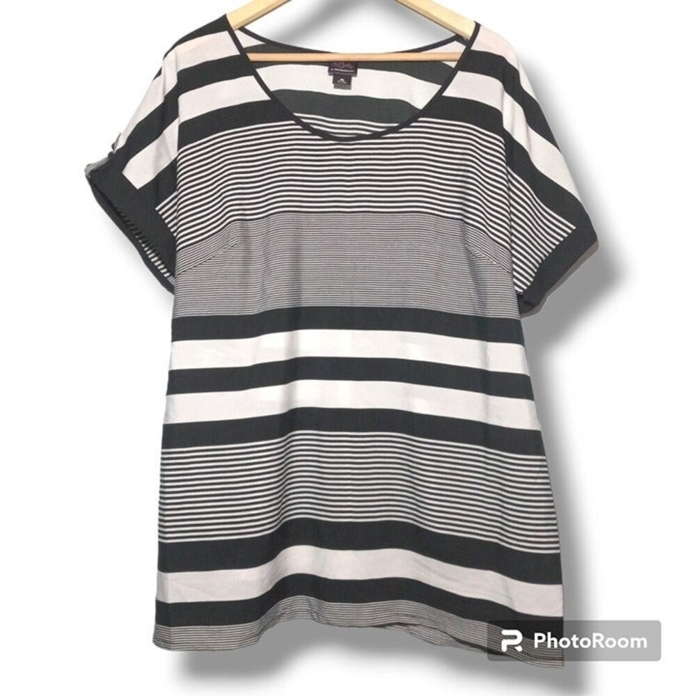 Oh Baby by Motherhood X-Large Blouse-Sailor Stripe-Breton-Sleeve Detail-Boxy